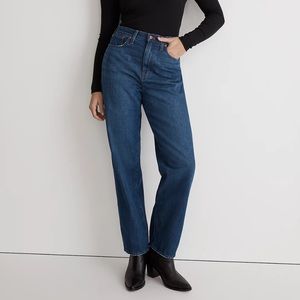 Madewell Baggy Straight Jean NWT Dark Worn Indigo Wash 12 14